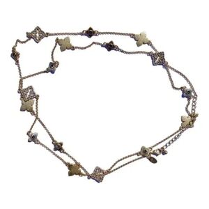 Cut Crystal Gold Tone Floral Necklace Jacqueline Lia Sofia RARE SOLD OUT Cleef